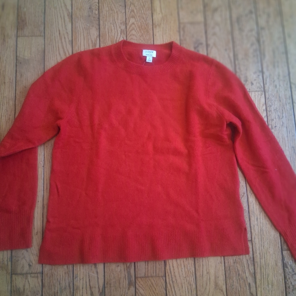 J. Crew Womens Red Extra Soft Crew Neck Sweater NWT - Picture 6 of 11